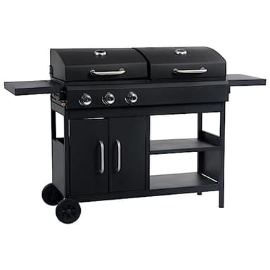 Barbecue Combinato Carbone e Gas 3 Fuochi (36,82KG)