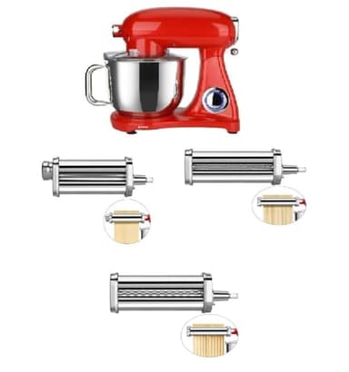 Impastatrice planetaria 7 litri KM1510 DCG 1800W con accessorio spaghetti, sfogliatrice, fettuccine (Red)