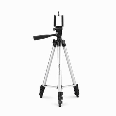 Amazon Basics Treppiede Universale per Smartphone in Alluminio da 127 cm con Rotazione a Tre Assi, Nero