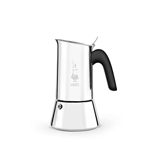 Bialetti Venus - Caffettiera ad induzione, Acciaio inossidabile, Adatta a tutti i tipi di piatti, 4 tazze da caffè (170 ml), Argento