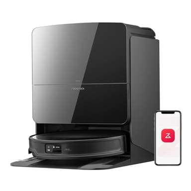 roborock Saros 10R Robot Aspirapolvere, 7,98 cm Ultrasottile, Antigroviglio, Telaio AdaptiLift, Rimozione Automatica dei Moci, Pulizia degli Angoli e dei Bordi, Dock Multifunzionale 4.0, Hello Rocky