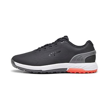 PUMA ALPHACAT Nitro, Scarpe da Golf Uomo, Black-Quiet Shade-Red Blast, 40.5 EU