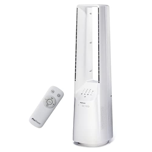 Pro Breeze Ventilatore a Torre Senza Pale - Ventilatore a Colonna Silenzioso, 101 cm con 6 velocità, Oscillazione a 60°, Bianco