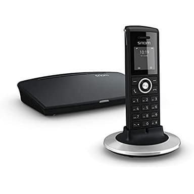 Snom M325 IP-DECT Telefono Cordless VoIP, Base Station M300 e M25 Handset pacchetto, fino a 20 portatili, fino a 5 chiamate contemporanee, 75 ore in standby e 7 ore di conversazione; Nero; 00003955