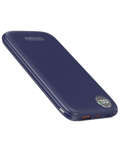 Power Bank, 22.5W 10000mAh Ricarica Rapida Caricatore Portatile iphone, QC 3.0 USB C Powerbank Potente, Batteria Esterna Display LED per iPhone 16 15 14 13 12 Pro Max Mini Plus Android (Blu)