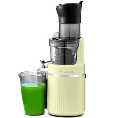 Estrattore Aobosi - Estrattore frutta e verdura con Funzione di inversione, Apertura di 80 mm, Centrifuga frutta e verdura con Motore Silenzioso da 2000 Watt, Senza BPA, Colore Giallo
