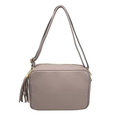 Tracolla Donna Borsa in Pelle Italiana Borsetta a Spalla (Fango)