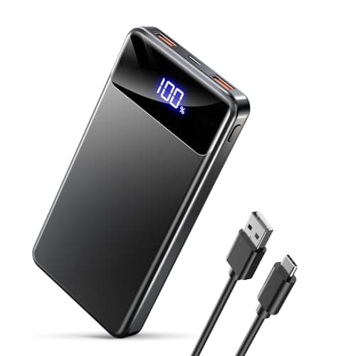 Power Bank, Caricatore Portatile 12000mAh, PD Batteria Esterna per cellulare Ricarica Rapida con USB-C/A per iPhone 16 15 14, Samsung, Xiaomi, Nero