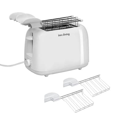 Innoliving Tostapane con Pinze INN-742, 700W, 6 Livelli di Doratura Regolabili, Funzioni Scongelamento e Riscaldamento, Design Compatto, Facile da Usare e Pulire, Perfetto per Toast Croccanti