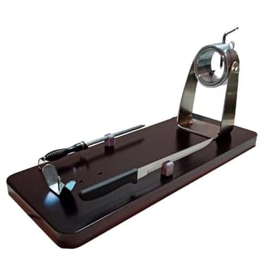 BlendNature Porta Prosciutto Professionale Girevole – Include Coltello Taglia e Affila Coltello con Supporti per Utilizzo sulla Base + Colore Noce – Design Elegante e Pratico