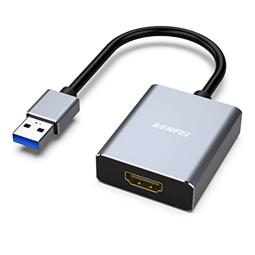 BENFEI Adattatore USB 3.0 a HDMI 1080P, unidirezionale convertitore USB 3.0 a HDMI, per PC laptop proiettore monitor HDTV, guscio in alluminio（Principalmente per Windows 11/10/8.1/8/7）Non per MacOS