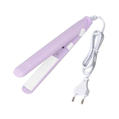 2 in 1 Mini Piastra per Capelli Ceramica da Viaggio, Intelligente in Tormalina a Temperatura Costante, Ferro Piatto, Ferro da Stiro Riscaldato Lunghezza della linea 1m per Spina Europea (Viola)