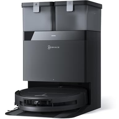 ECOVACS DEEBOT T50 OMNI Robot Aspirapolvere Lavapavimenti, 15000 Pa, Spazzola Laterale Estensibile e Lavapavimenti, ZeroTangle 2.0, lavaggio con acqua calda a 75 ℃, Ultrasottile 81 mm, Nero