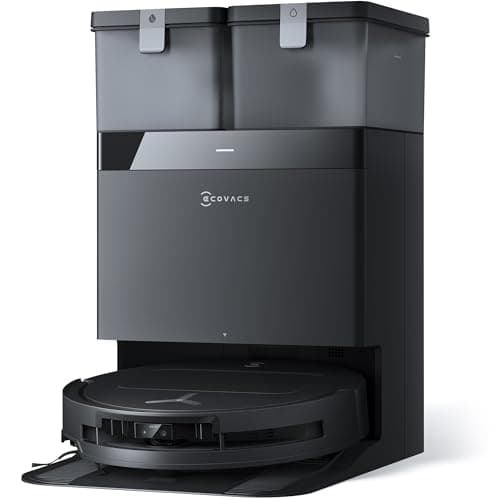 ECOVACS DEEBOT T50 OMNI Robot Aspirapolvere Lavapavimenti, 15000 Pa, Spazzola Laterale Estensibile e Lavapavimenti, ZeroTangle 2.0, lavaggio con acqua calda a 75 ℃, Ultrasottile 81 mm, Nero