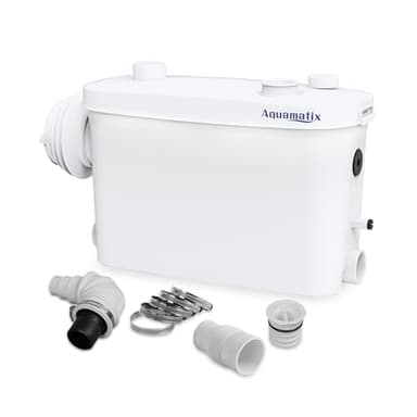 Aquamatix Trituratore Pompa Maceratore 400W Pompa per Acque reflue Sanitarie 100L/min Impianto di sollevamento 3 ingressi per WC sospesi a parete 6,5 m linea di trasporto verticale