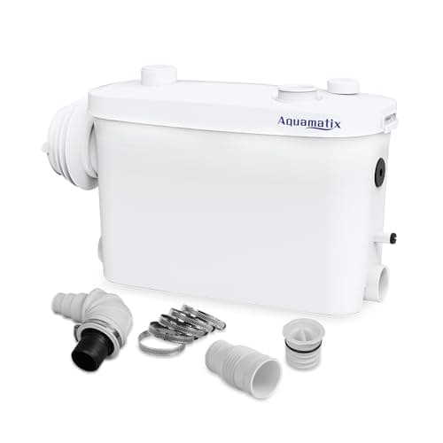 Aquamatix Trituratore Pompa Maceratore 400W Pompa per Acque reflue Sanitarie 100L/min Impianto di sollevamento 3 ingressi per WC sospesi a parete 6,5 m linea di trasporto verticale