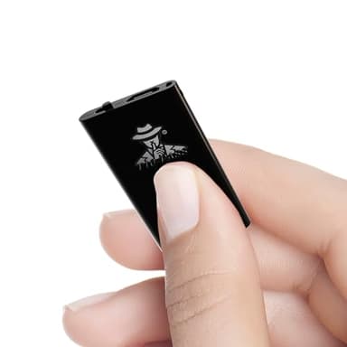 Micro spia - Il più piccolo registratore vocale ultra compatto (4 x 2 cm, 5 mm di spessore) - Discreto e ideale per riunioni, auto, sorveglianza e conferenze