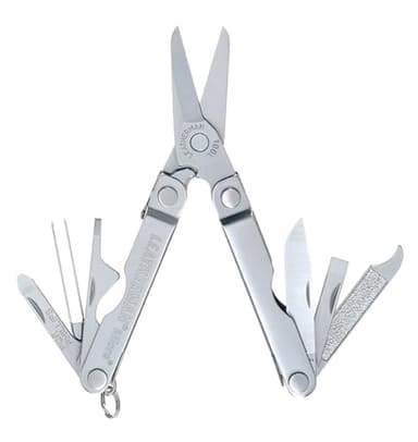 LEATHERMAN Micra - Attrezzo Multifunzione Tascabile con Forbici a Molla e Altri 9 Pratici Strumenti per Uso Quotidiano, in Acciaio Inossidabile, Adatto per Portachiavi - Acciao Inossidabile