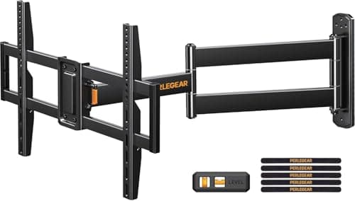 Perlegear Supporto TV Parete Braccio Extra Lungo 822mm | Compatibile TV 32-75 Pollici Piatti/Curvi | Portata 45 kg | Girevole, Inclinabile, Orientabile | VESA 600x400 | Design Robusto
