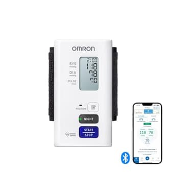 Omron Nightview Misuratore di Pressione da Polso, Misurazione della Pressione Arteriosa Completamente Silenzioso, Misurazioni Diurne e Notturne, Connessione Bluetooth all'App Gratuita per Smartphone