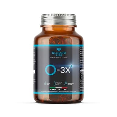 DIAMOND O-3X | Omega 3 Alaska da Olio di Pesce Selvaggio Ultra Puro Distillazione Molecolare a Freddo senza Retrogusto | Certificato IFOS | Alta Concentrazione EPA+DHA - 90 Softgel