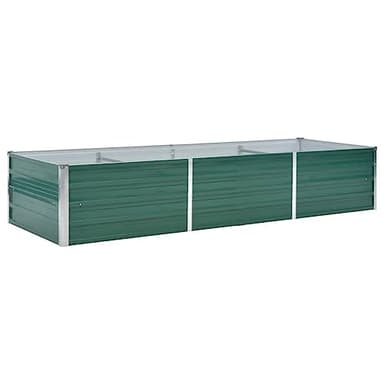 vidaXL Letto Rialzato Giardino in Acciaio Zincato 240x80x45 cm Verde Fioriera
