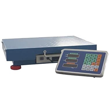 KATSU Bilancia a Piattaforma Industriale 300kg Elettronica Ricaricabile Bilancia Postale con Display a LED e 42 x 52cm Piattaforma in Acciaio Antiruggine per Magazzino Pacchi Spedizione