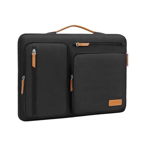 MOSISO Custodia PC Portatile Borsa 13-13,3 Compatibile con MacBook Air/Pro,Compatibile con MacBook Pro 14 M4 M3 M2 M1 2024-2021,Lato Aperto Borsa con 4 Cerniera Tasche&Maniglia,Nero