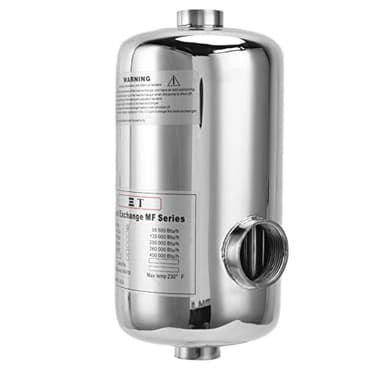 Riscaldatore Per Piscina da 25KW Per Piscina Fuori Terra, Riscaldatore Per Piscina, Termostato Per Piscina in Acciaio Inossidabile 304 con Limitatore di Flusso Incorporato, Riscaldamento a Circolazion