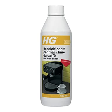 HG Coffee Machine Descaler Decalcificante per Macchine da Caffè, Rimuove e Aiuta a Prevenire il Calcare Resistente, Formula di Acido Citrico Biodegradabile e Inodore, 500 ml