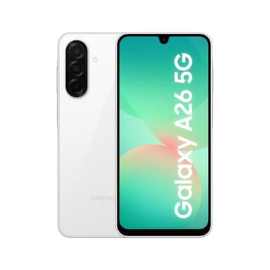 SAMSUNG Galaxy A26 5G, Smartphone con Funzioni intelligenti, 3 anni di Garanzia del produttore, Display Super AMOLED 6.7”, 6GB RAM, 128GB, 5.000 mAh, memoria espandibile, White [Versione Italiana]