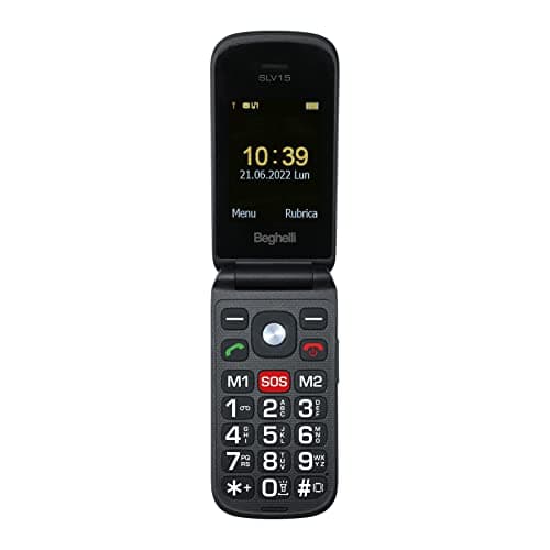 Beghelli - Telefono Salvalavita SLV15 per Anziani, Cellulare a Conchiglia con Tasto SOS, Grandi Tasti e Display 2.4", Chiamata Rapida, Multifunzione, Leggero, Servizio Opzionale 24/7