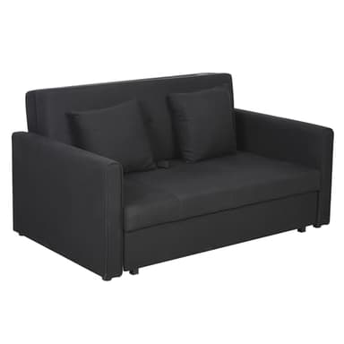 HOMCOM Divano Letto 2 Posti con Vano Contenitore per Salotto, Soggiorno e Camera, Design 2 in 1, Divano Letto Moderno in Gommapiuma, Grigio Scuro