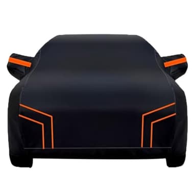 Telo Copriauto Personalizzato per 𝖥𝗂𝖺𝗍 600 2005-2007,Copriauto Impermeabile Antipioggia Protezione Antipolvere(Black Orange)
