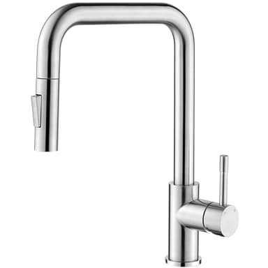 CECIPA Rubinetto Lavello Cucina, Miscelatore Cucina con Doccetta Estraibile, Rubinetti Cucina con 2 Modelli di Spruzzo, Rubinetto da Cucina Girevole a 360° Monocomando, Acciaio Inossidabile