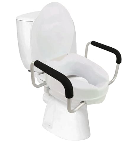 App Life Rialzo WC per Anziani con Braccioli e Coperchio 10 cm, Dispositivo Medico di Classe I, Rialzo Bagno Disabili, Alzawater per Anziani, Sollevatore WC Disabili, Rialzo per WC Universale