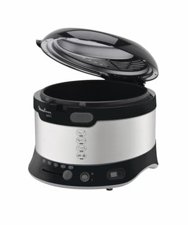 Moulinex AF179D UNO L Friggitrice Familiare Tradizionale, 1,2 kg di Capacità per gli Alimenti, Corpo in Acciaio Inox, Design Moderno e Dimensioni Compatte, con Termostato da 150 a 190 Gradi