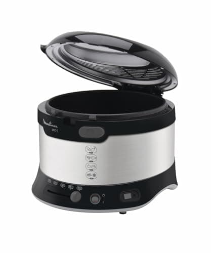 Moulinex AF179D UNO L Friggitrice Familiare Tradizionale, 1,2 kg di Capacità per gli Alimenti, Corpo in Acciaio Inox, Design Moderno e Dimensioni Compatte, con Termostato da 150 a 190 Gradi