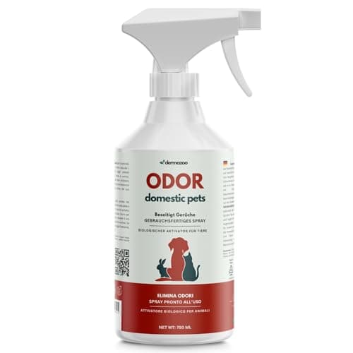 Dermazoo Spray Rimuovi Odori 750 ml | Detergente Enzimatico Urina Cane e Gatto | Elimina Odori per Tessuti e Macchie da Divani | Elimina Odori Per Gatti e Cani | Pulizia Materasso da Pipi Cane e Gatto