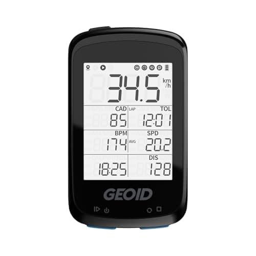 GEOID CC500 Ciclocomputer GPS Senza Fili, schermo da 2,5 pollici Tachimetro Bici, IPX6 Impermeabile Bici Computer Bluetooth ANT+ wih Automatica del Tempo di Acquisizione del Segnale