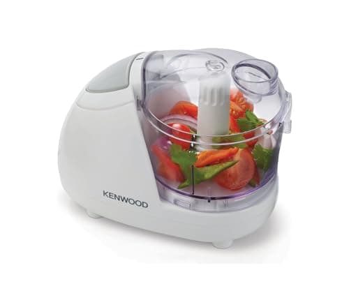 Kenwood CH180B Mini Tritatutto a Doppia Lame, Ciotola da 0.35 L, Azionamento a Pressione, 2 Velocità, Piedini Antiscivolo, Speciale tubo di inserimento, 300 W, Bianco