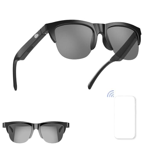 Occhiali da Sole Bluetooth Wireless, Occhiali Sole Intelligenti Controllo Vocale Bluetooth, Occhiali Da Sole Polarizzati UV400 Con Microfono E Altoparlanti Touch Per Uomo E Donna, Impermeabile IPX4