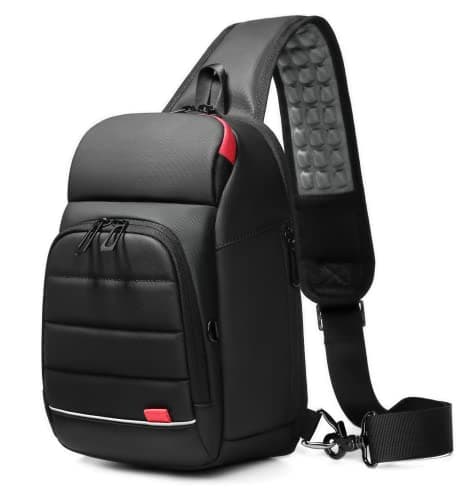 GYakeog Monospalla Uomo Marsupio Tracolla Uomo Impermeabile Zaino Monospalla Uomo Piccolo Zaino Tracolla Uomo per Uomo Donna Viaggio Trekking Camminare-Nero