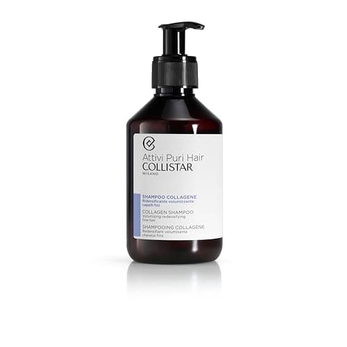 Collistar Attivi Puri Hair Shampoo Collagene, Ridensificante, Volumizzante, per Capelli Fini, Privi di Corpo, 250 ml