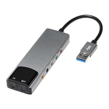 Qarmijaer Scheda Audio per Computer 6 In 1 Scheda Audio Esterna USB 5.1 Convertitore Audio Multifunzione per Notebook Scheda Audio In Alluminio Resistente Facile da Usare