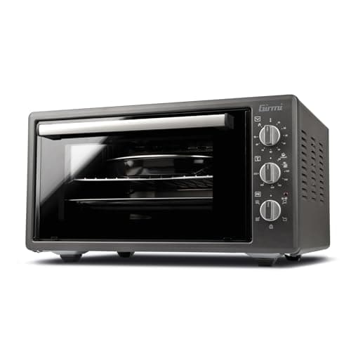 Girmi FE4500 Forno Elettrico Ventilato, 1400 W, 45 Litri, Timer 90 min, Termostato Regolabile, Funzioni Cottura Base, Grill, Combinata, Accesori Inclusi, Grigio Antracite