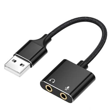 Adattatore audio stereo da USB,USB Dual Channel Scheda audio esterna con jack per altoparlanti/cuffie e microfono da 3,5 mm per laptop, cuffie, microfoni, PS4, ecc