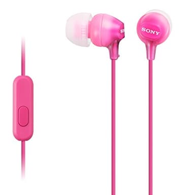 Sony MDR-EX15AP - Cuffie in-ear con microfono, Auricolari in silicone, Rosa