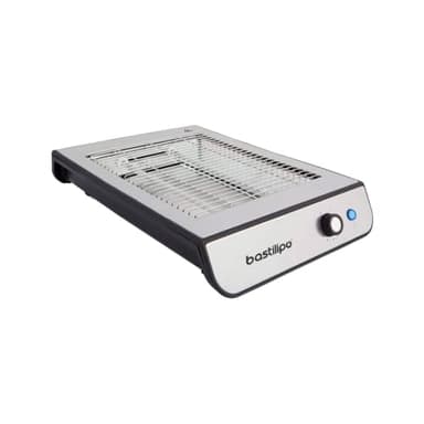 Bastilipo - Tostapane piatto in acciaio inox, 680 W, 2 elementi riscaldanti, timer digitale, TPI-680