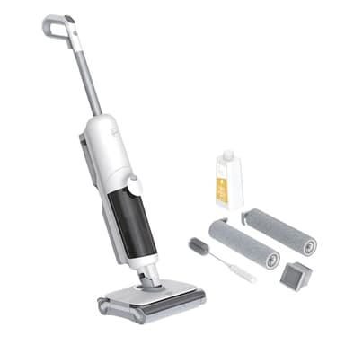 Hoover Lava e aspira Pavimenti Senza Fili, 2 in 1 per Pavimenti Duri, Aspirapolvere e Lavapavimenti, Doppi Rulli, Rilevamento Intelligente dello Sporco, Docking Station Autopulente[HW500]